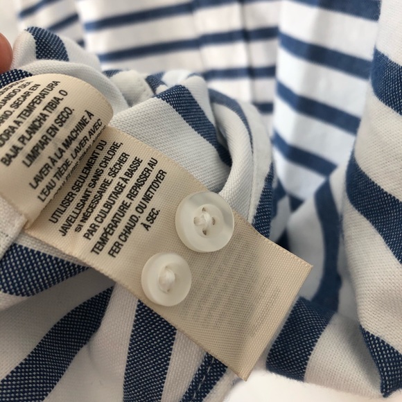 Good Threads Button Down Long Sleeve White Blue Stripped Shirt - Picture 7 of 8